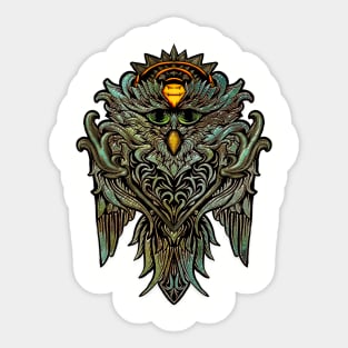 Awesome owl with roses Sticker